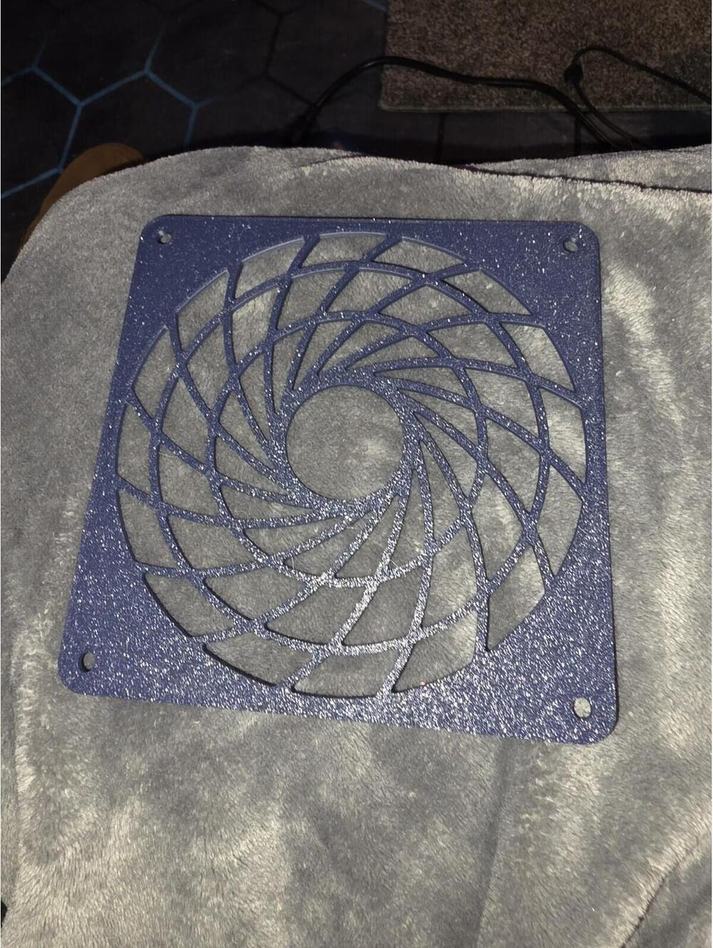 140mm Computer Fan Grille Navy Blue (ABS Plastic)